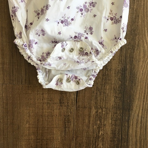 Janie and Jack White Bodysuit with Purple Floral Design - Picture 4 of 4